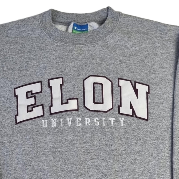 Champion Sweatshirt USA Elon University Sweater Grey Pullover Mens Size Medium. - Picture 5 of 7